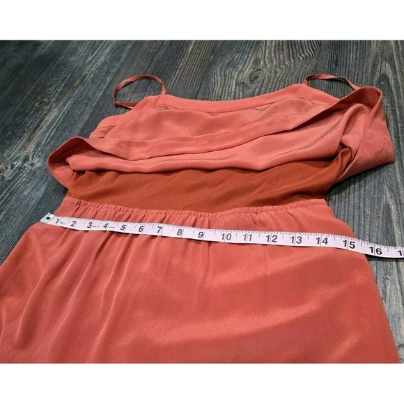 NWT Madewell 100% Silk Overlay Cami Dress Burnt Orange Sleeveless Dress Size 2 - Picture 9 of 9